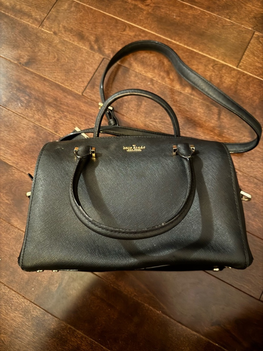 kate spade Black Leather Dome Satchel small